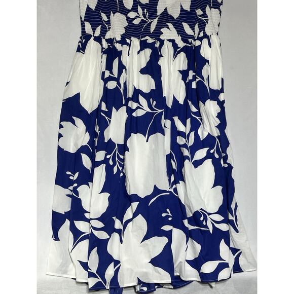 Lane Bryant Midi Sundress 22/24 Floral Romantic Cottage Smocked Cotton Dress - Picture 3 of 9